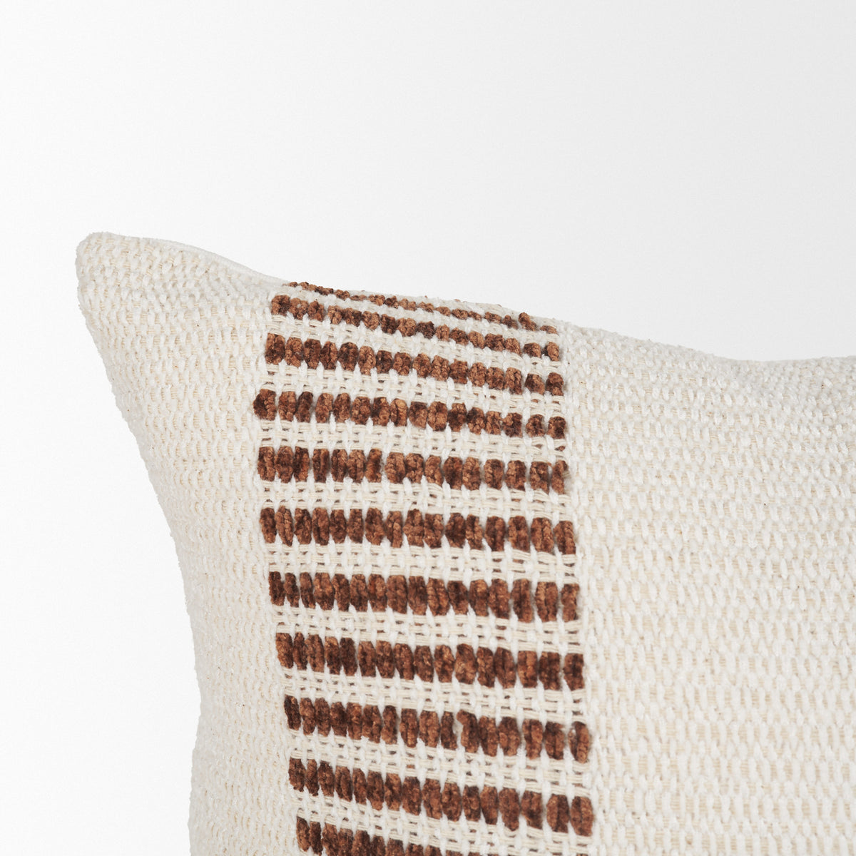 Levon Lumbar Plush Pillow Cover Cream Orange Stripes (min order qty 2)-Decorative Pillows-DECOROLALA