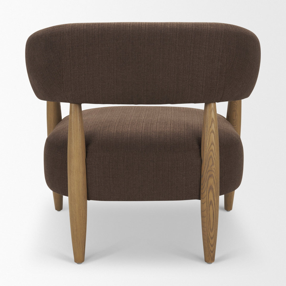 Lewis Oatmeal Fabric w/ Wood Open Back Accent Chair-Accent Chairs-DECOROLALA