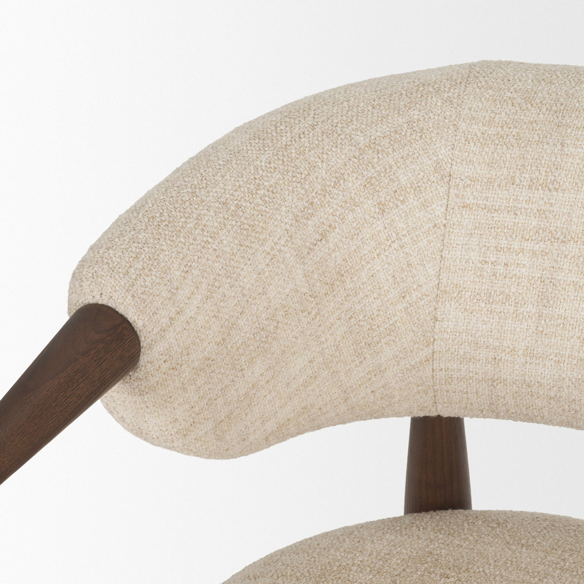 Lewis Oatmeal Fabric w/ Wood Open Back Accent Chair-Accent Chairs-DECOROLALA
