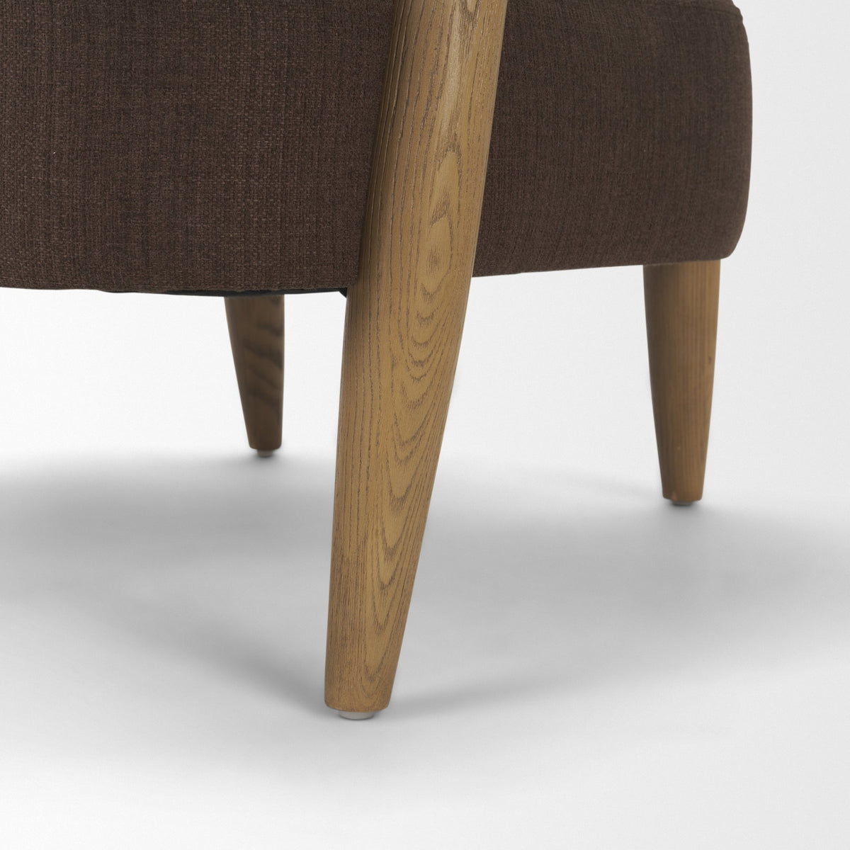 Lewis Oatmeal Fabric w/ Wood Open Back Accent Chair-Accent Chairs-DECOROLALA