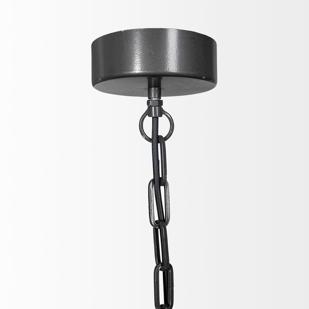 Liam I 32x30 Black Wooden Bead Bowl-Style Four Bulb Chandelier-Chandeliers-DECOROLALA