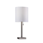 Liam Table Lamp - Brushed Steel White-Lighting-DECOROLALA