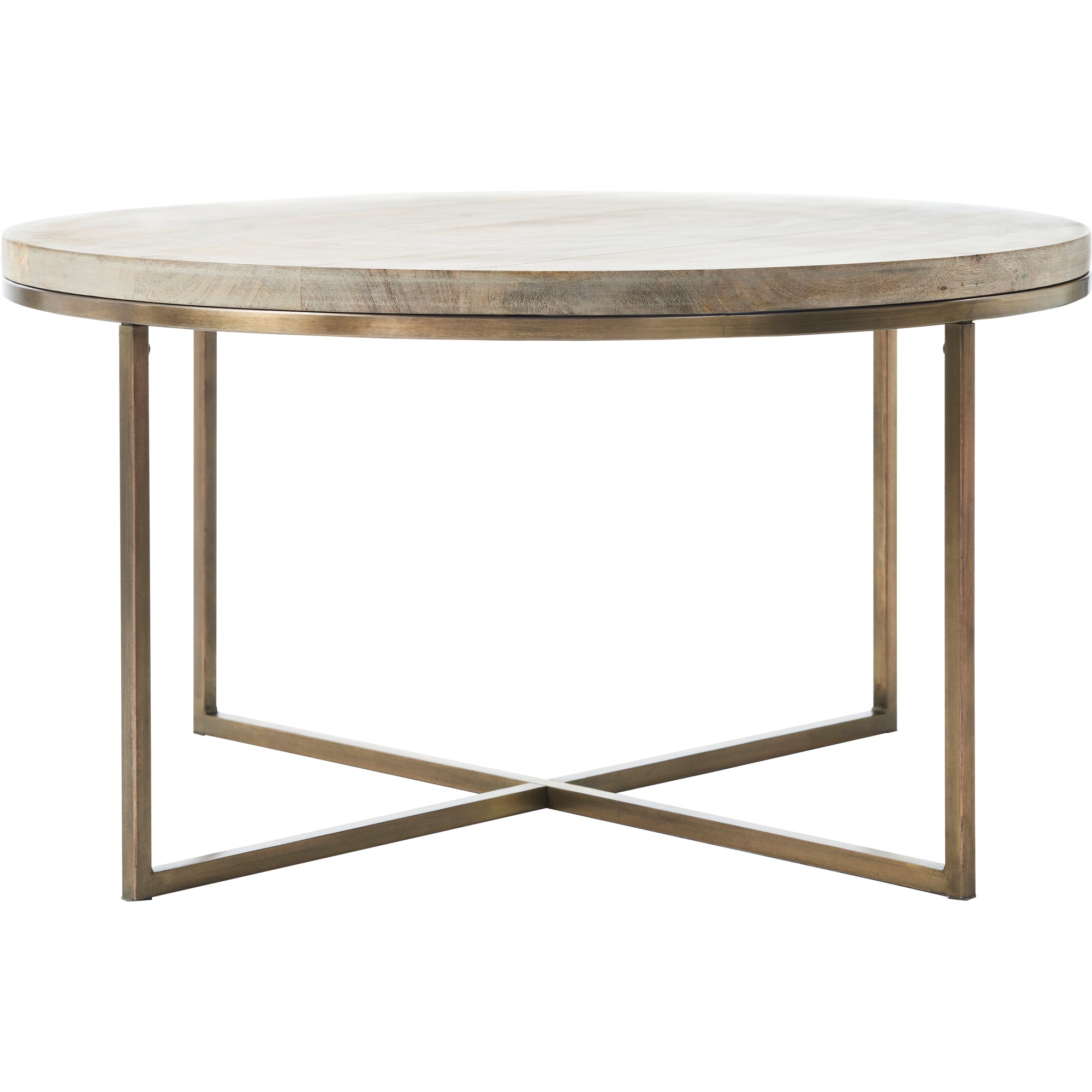 Liana Indoor Mango Wood Table, Antique Brass-Table-DECOROLALA