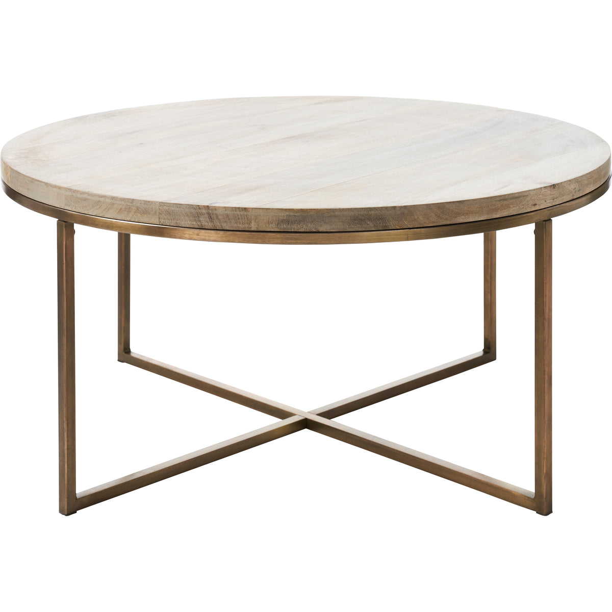 Liana Indoor Mango Wood Table, Antique Brass-Table-DECOROLALA