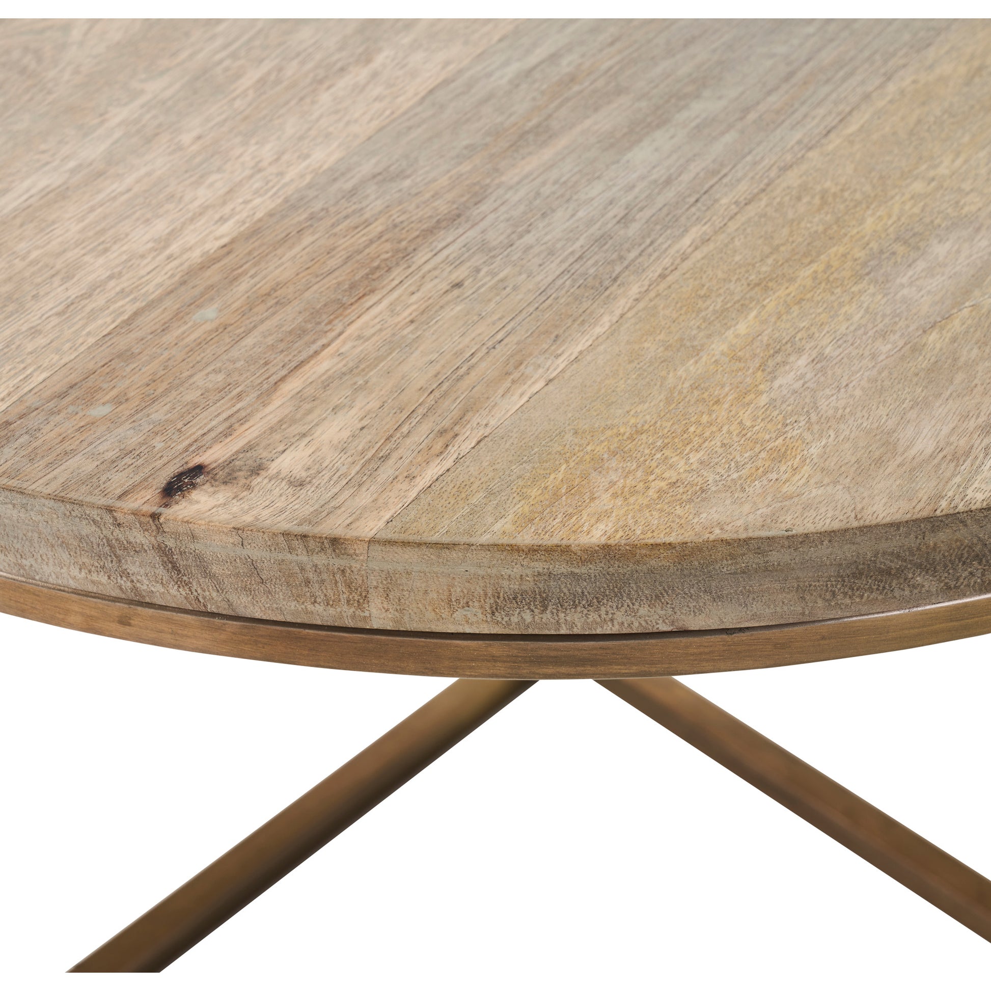 Liana Indoor Mango Wood Table, Antique Brass-Table-DECOROLALA