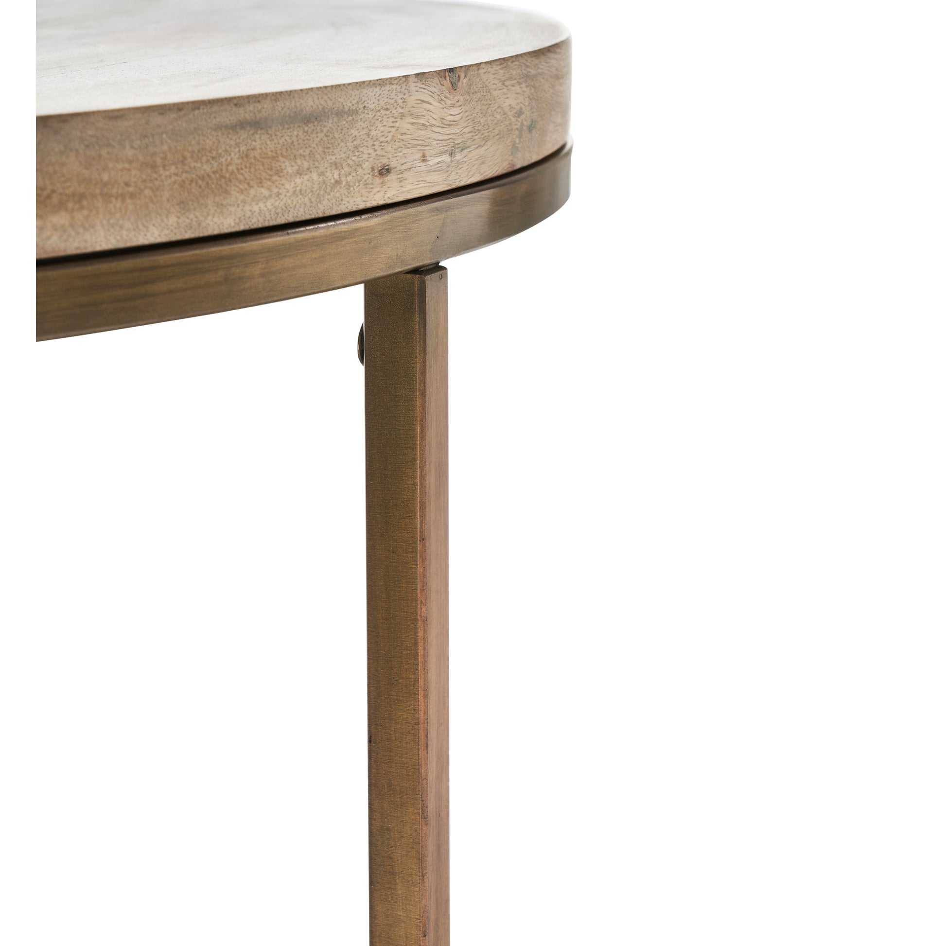 Liana Indoor Mango Wood Table, Antique Brass-Table-DECOROLALA