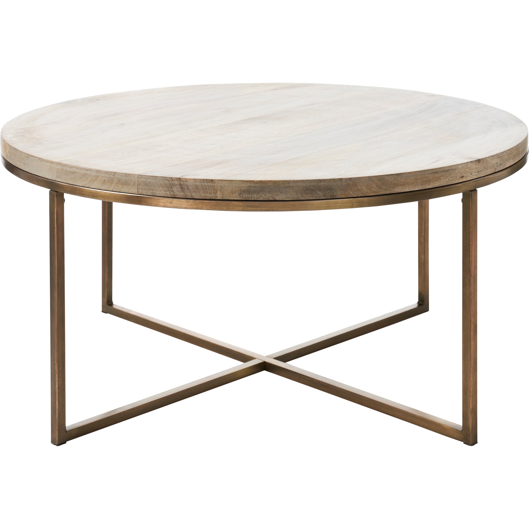 Liana Indoor Mango Wood Table, Antique Brass-Table-DECOROLALA