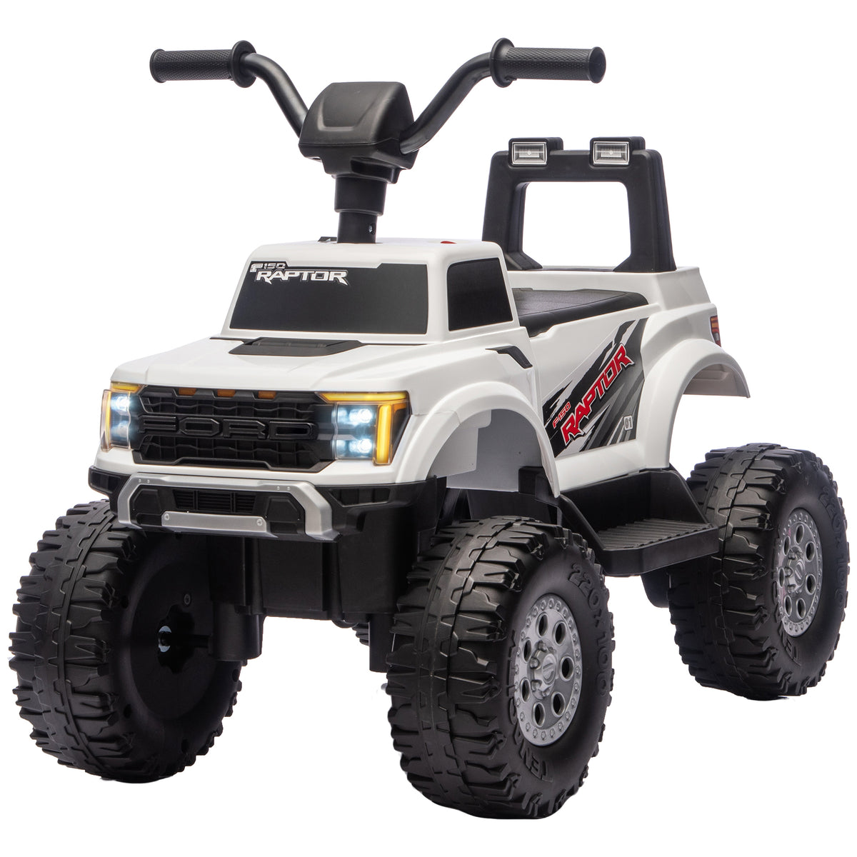 Licensed Ford F-150 12V Electric Ride-On Truck for Kids - White-Toys & Games > Baby & Toddler Toys > Electric Ride-On Toys > Electric Toy Cars-DECOROLALA