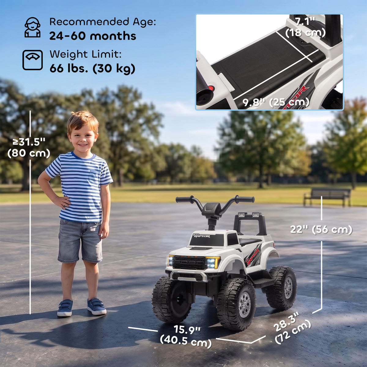 Licensed Ford F-150 12V Electric Ride-On Truck for Kids - White-Toys & Games > Baby & Toddler Toys > Electric Ride-On Toys > Electric Toy Cars-DECOROLALA