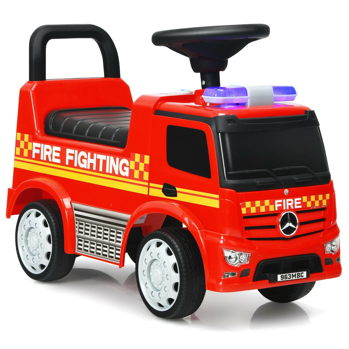 Voiture de course de pompier pour enfants Mercedes-Benz sous licence - Rouge