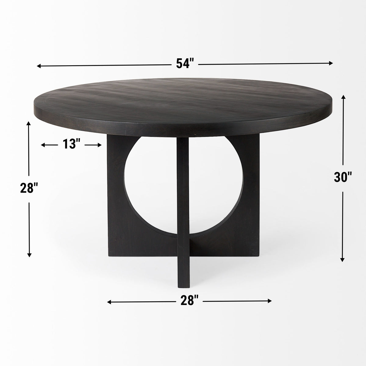 Liesl 54" Round Pedestal Dining Table | Modern | Wood | Seats 6-Dining Tables-DECOROLALA