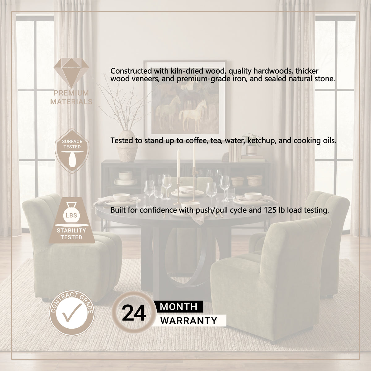 Liesl 54" Round Pedestal Dining Table | Modern | Wood | Seats 6-Dining Tables-DECOROLALA