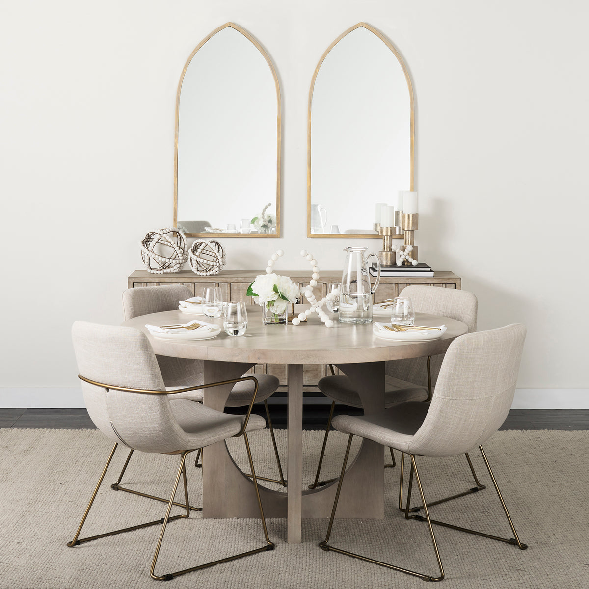 Liesl 54" Round Pedestal Dining Table | Modern | Wood | Seats 6-Dining Tables-DECOROLALA