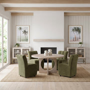 Liesl 54" Round Pedestal Dining Table | Modern | Wood | Seats 6-Dining Tables-DECOROLALA