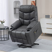 Lift Chair Electric Recliner - Grey PU Leather-DECOROLALA