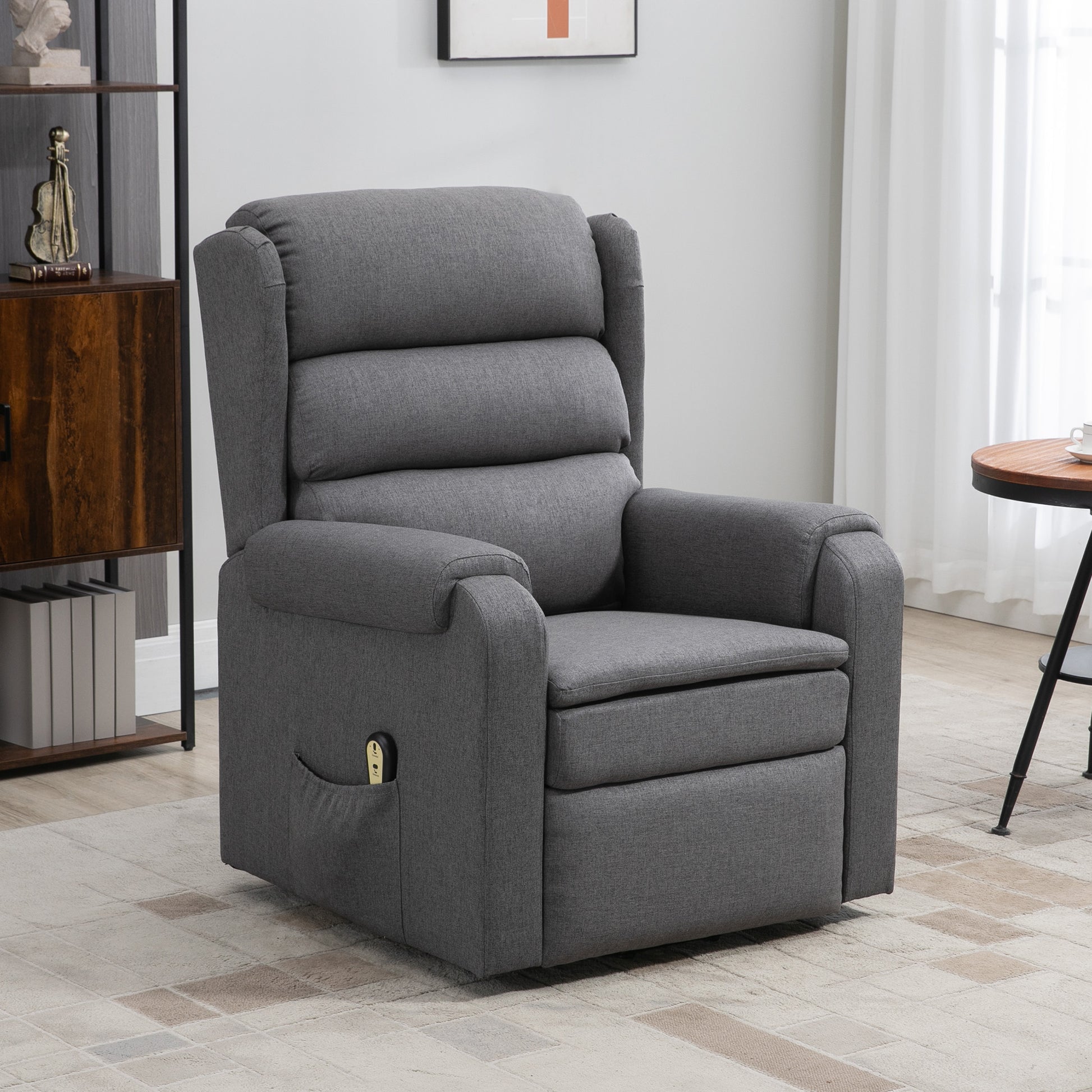 Lift Chair, Recliner for Elderly, Grey, Power Footrest, Remote Control-DECOROLALA