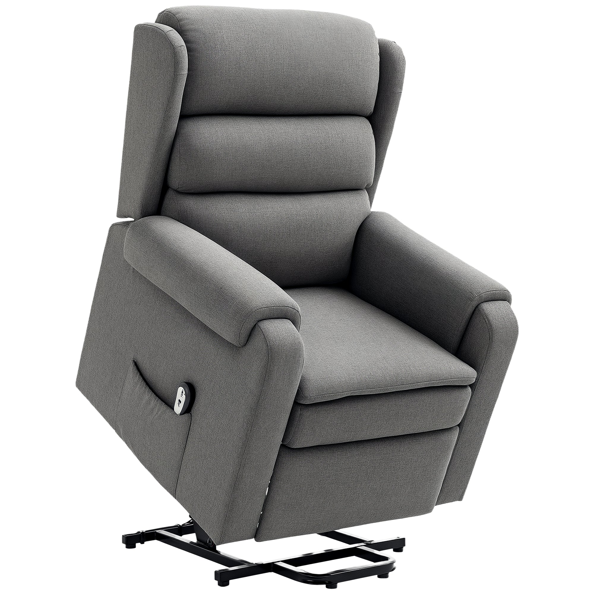 Lift Chair, Recliner for Elderly, Grey, Power Footrest, Remote Control-DECOROLALA