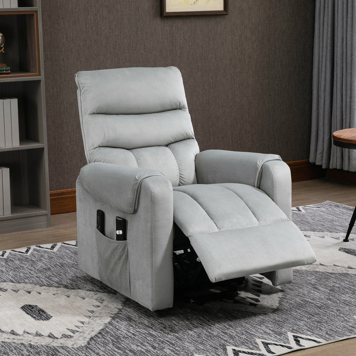Lift Chair for Elderly, Massage Recliner Grey with 8 Vibration Points, Remote Control-Recliners-DECOROLALA