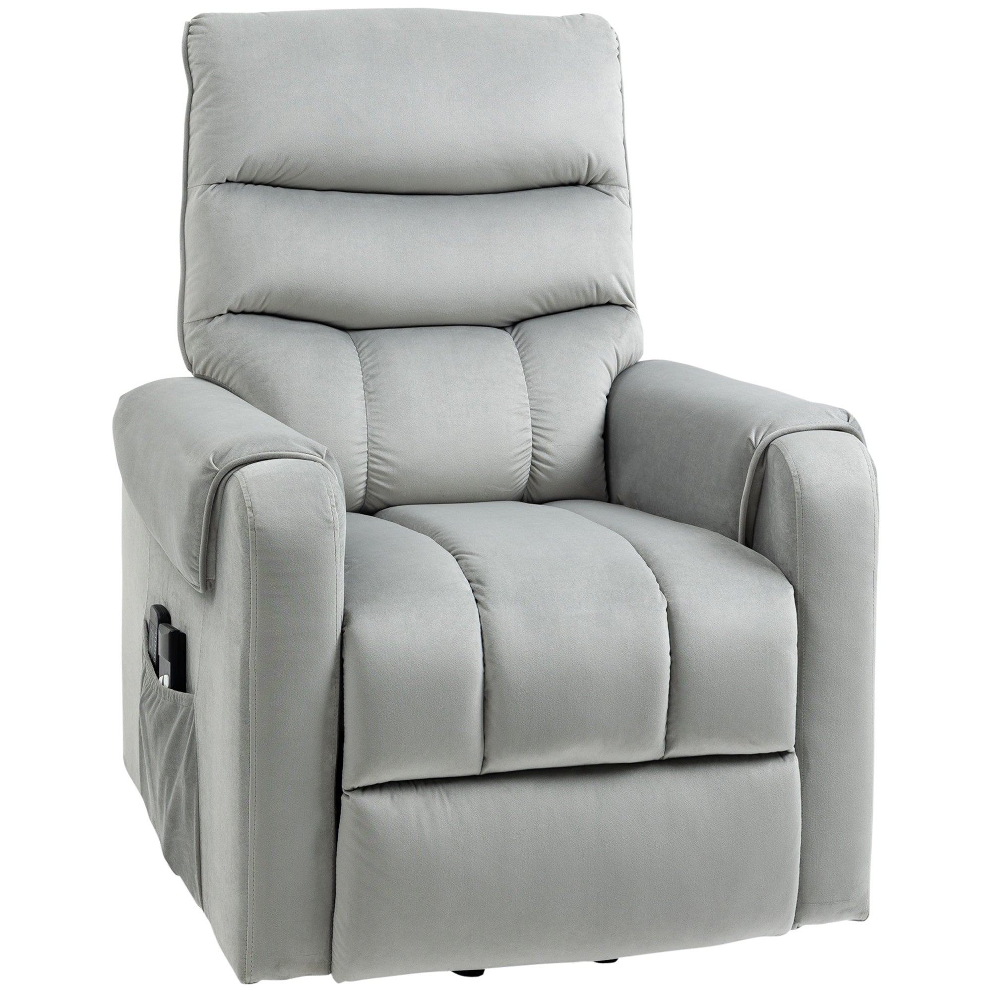 Lift Chair for Elderly, Massage Recliner Grey with 8 Vibration Points, Remote Control-DECOROLALA
