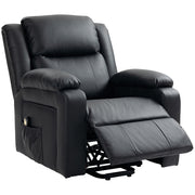 Lift Chair for Seniors, Black PU Leather Electric Recliner with Remote, Quick Assembly-DECOROLALA
