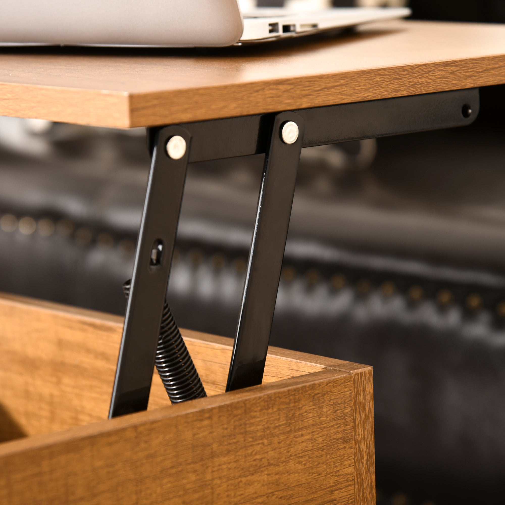 Lift Top Coffee Table with Hidden Storage - Teak-Home Furnishings > Living Room Furniture > Coffee Tables-DECOROLALA