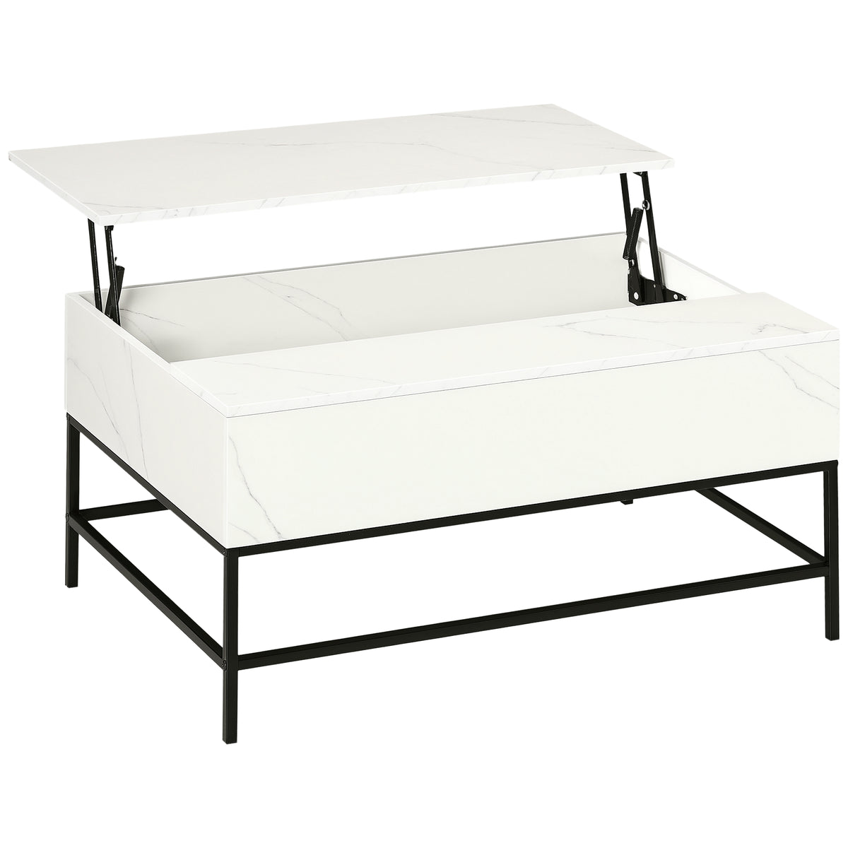 Lift Top Coffee Table with Hidden Storage - White 35.5"-Home Furnishings > Living Room Furniture > Coffee Tables-DECOROLALA