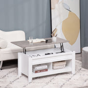Lift Top Coffee Table with Hidden Storage - White 41"-Coffee Tables-DECOROLALA