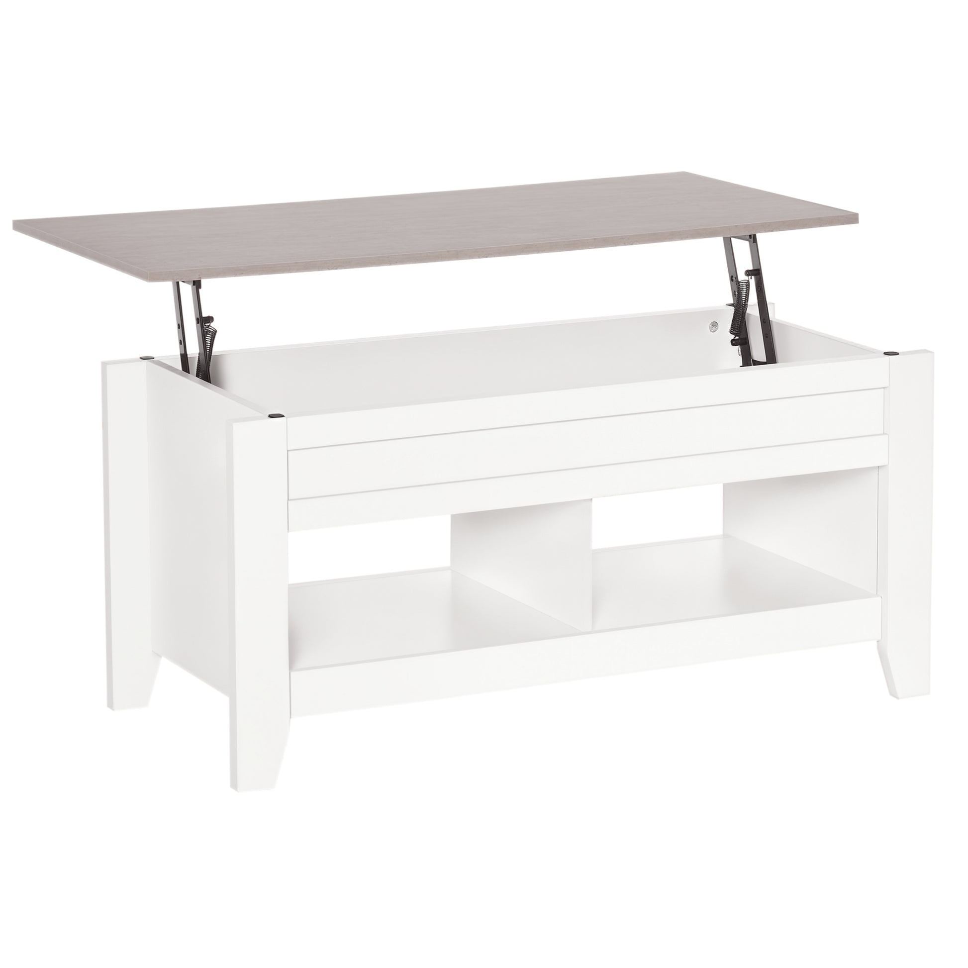 Lift Top Coffee Table with Hidden Storage - White 41"-Home Furnishings > Living Room Furniture > Coffee Tables-DECOROLALA