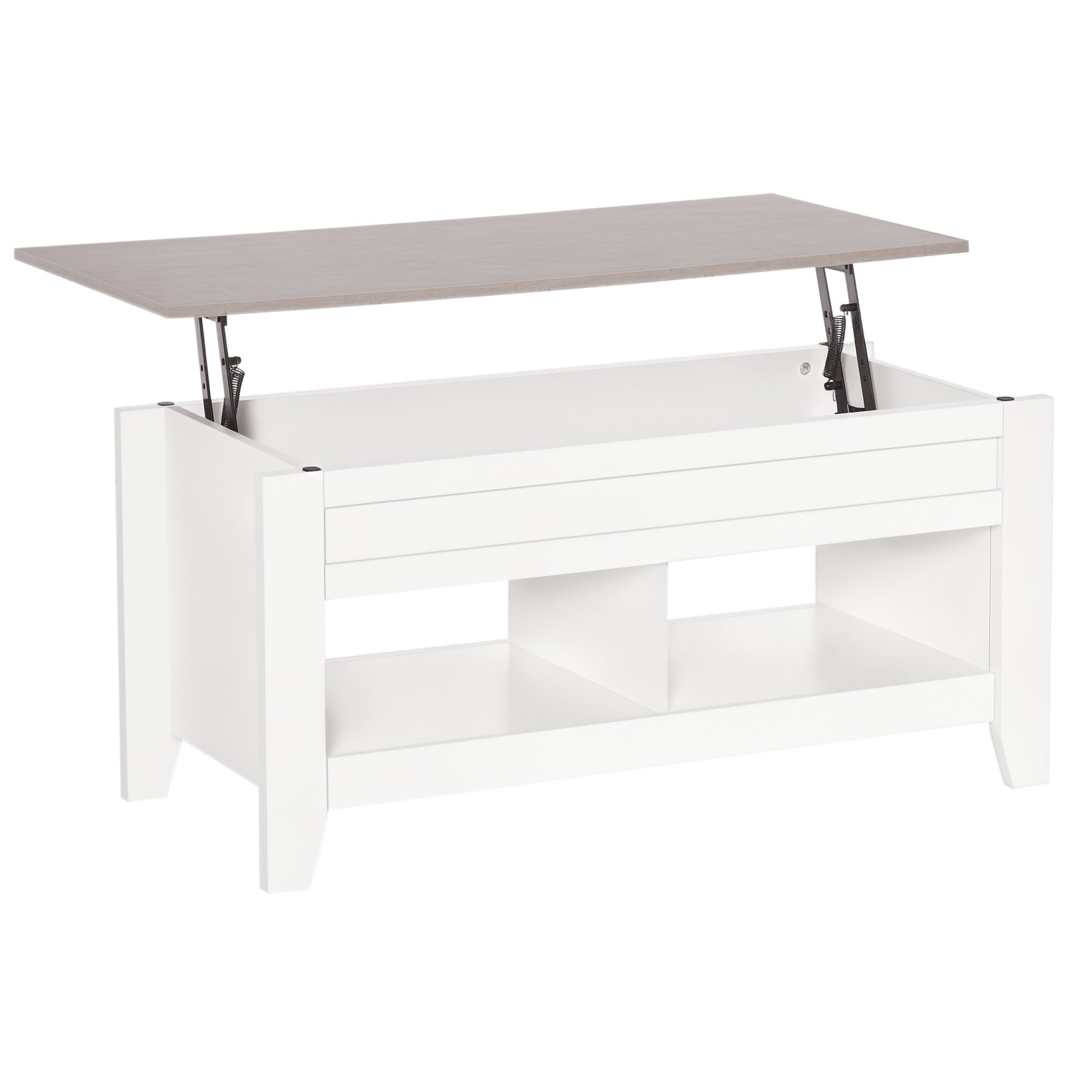 Lift Top Coffee Table with Hidden Storage - White 41"-Home Furnishings > Living Room Furniture > Coffee Tables-DECOROLALA