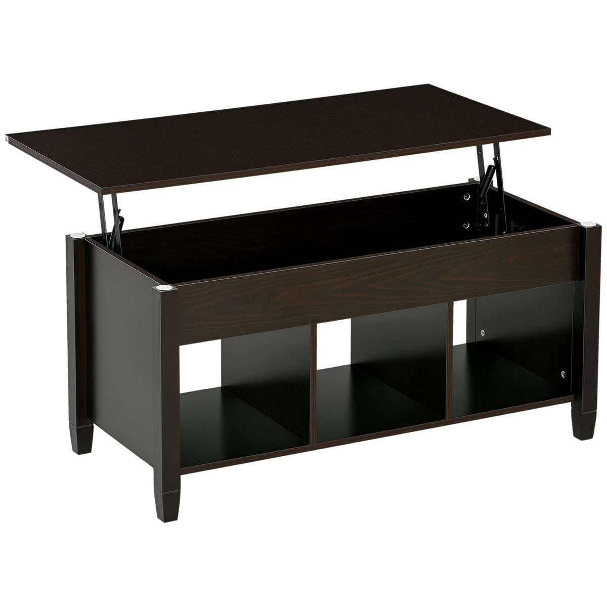 Lift Top Coffee Table with Storage - 41" Espresso-Home Furnishings > Living Room Furniture > Coffee Tables-DECOROLALA