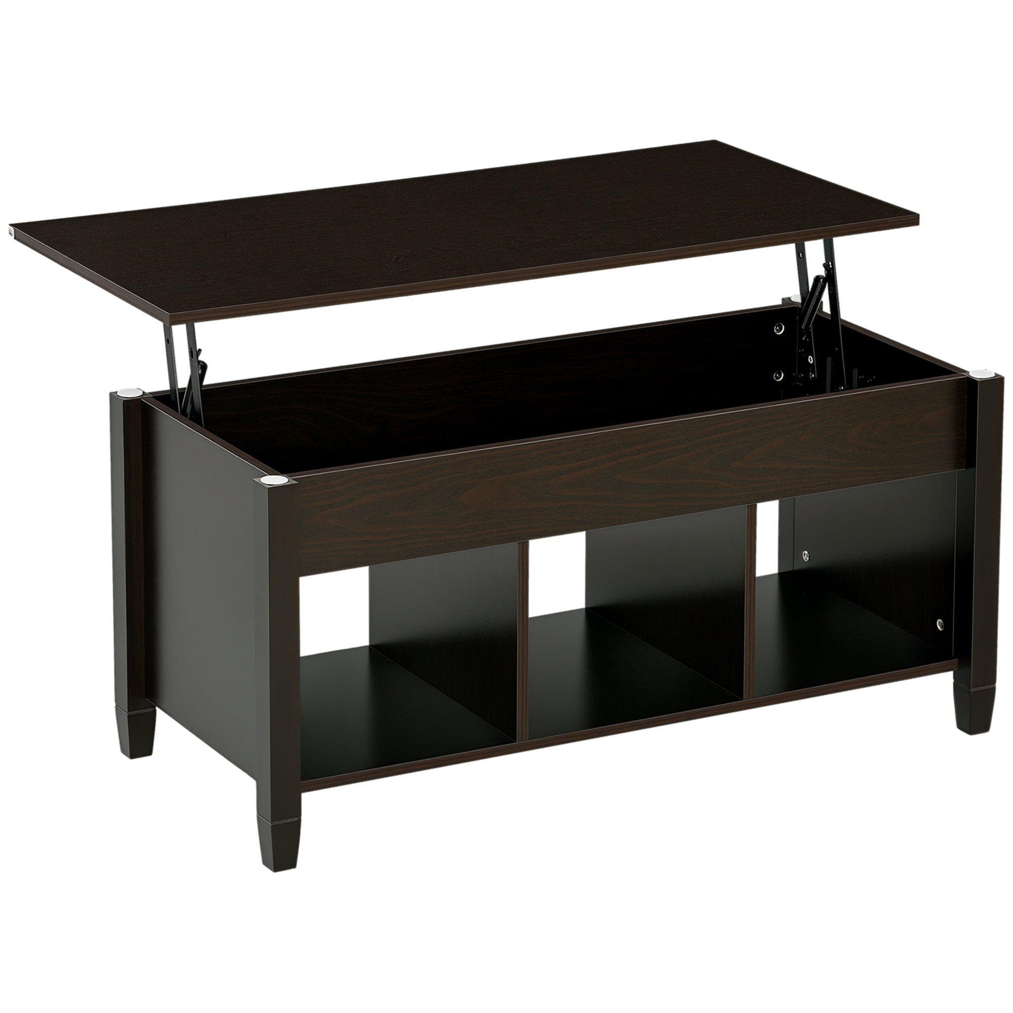 Lift Top Coffee Table with Storage - 41" Espresso-Home Furnishings > Living Room Furniture > Coffee Tables-DECOROLALA