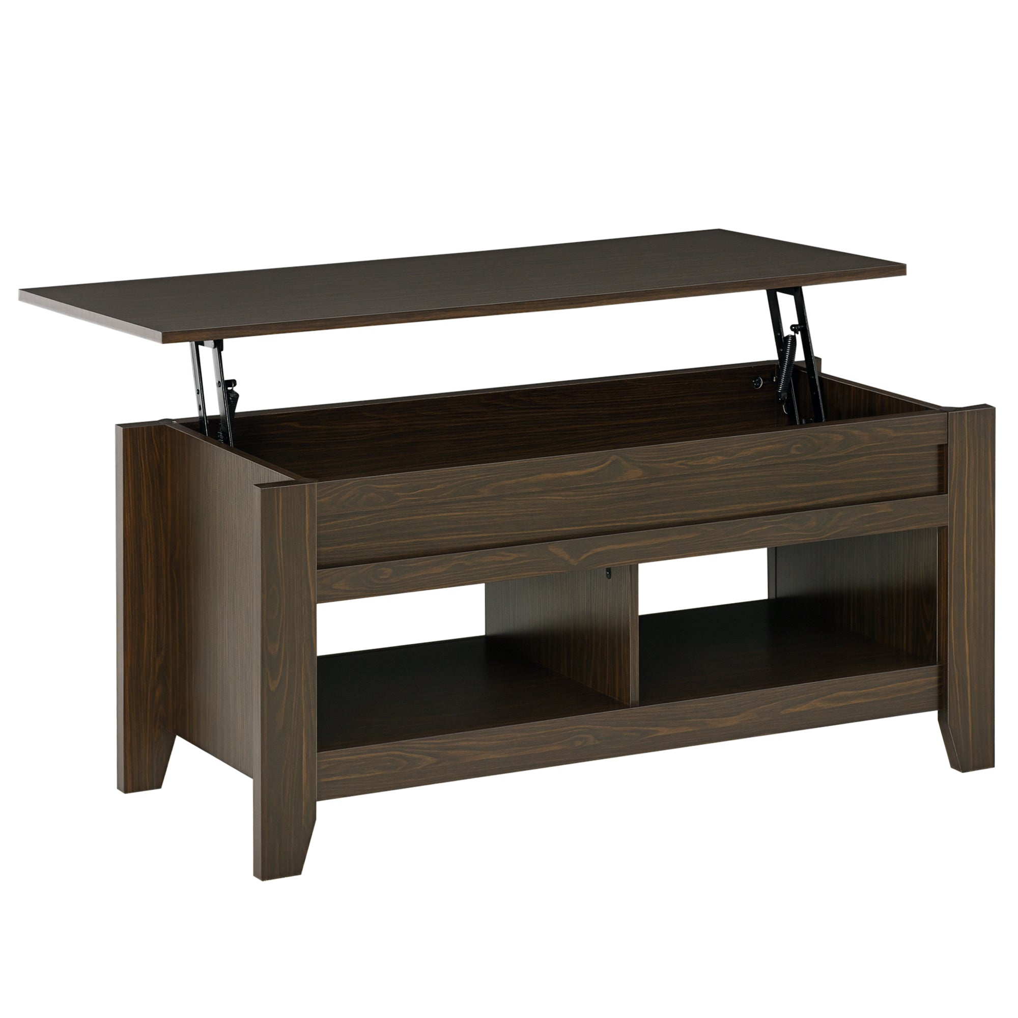 Lift Top Coffee Table with Storage - Dark Walnut-Home Furnishings > Living Room Furniture > Coffee Tables-DECOROLALA
