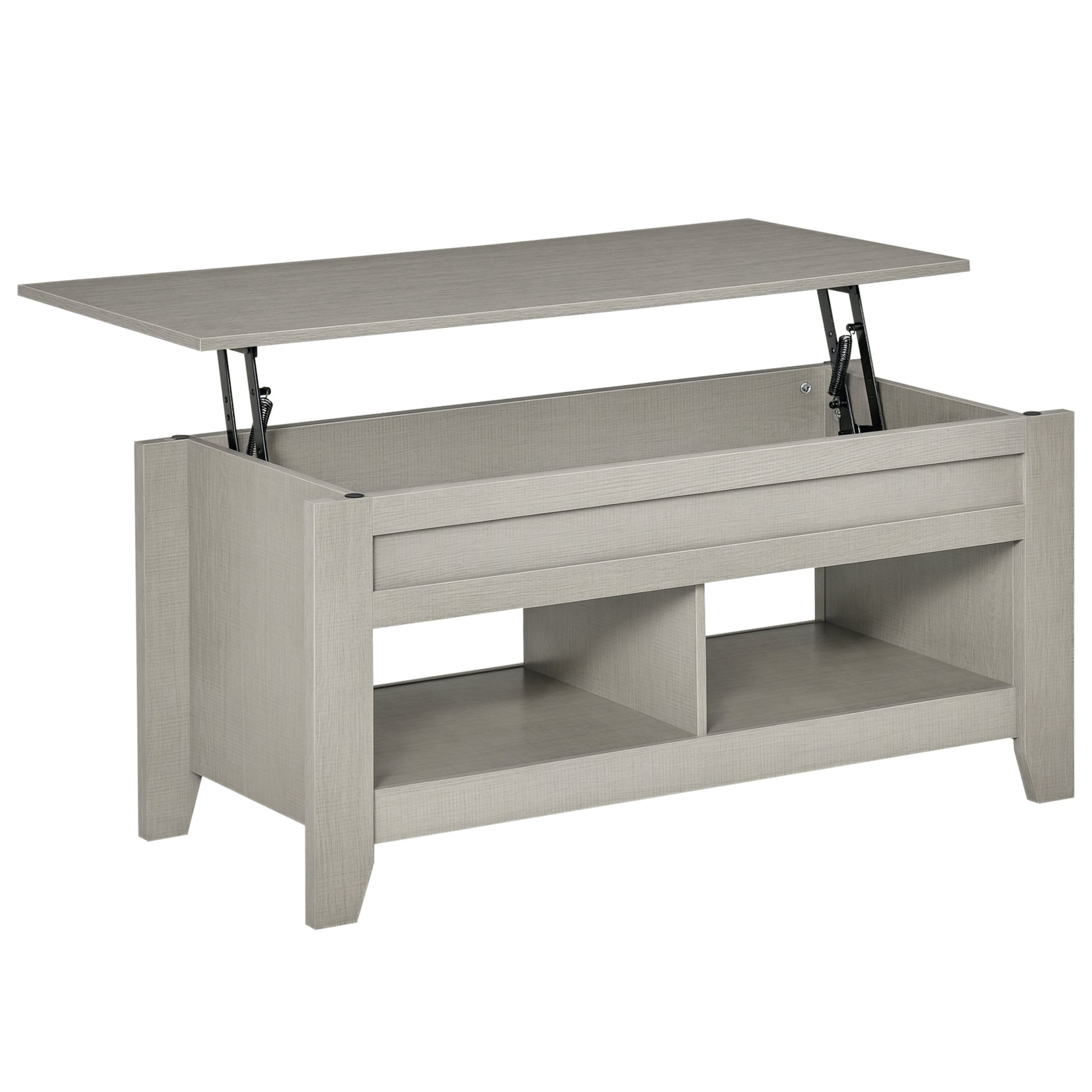 Lift Top Coffee Table with Storage - Light Grey 41"-Home Furnishings > Living Room Furniture > Coffee Tables-DECOROLALA