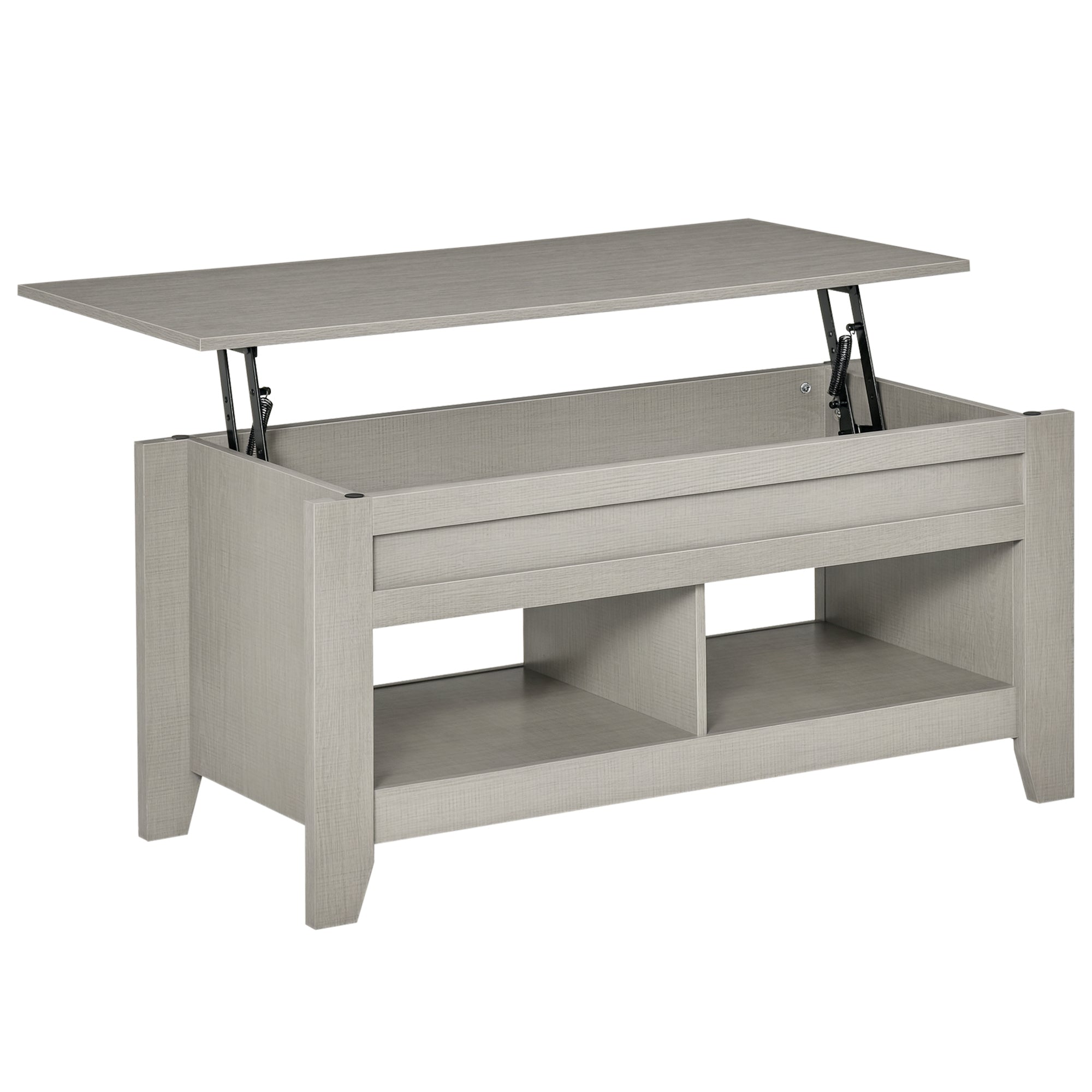 Lift Top Coffee Table with Storage - Light Grey 41"-Home Furnishings > Living Room Furniture > Coffee Tables-DECOROLALA