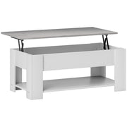 Lift Top Coffee Table with Storage and Shelf - White-Home Furnishings > Living Room Furniture > Coffee Tables-DECOROLALA