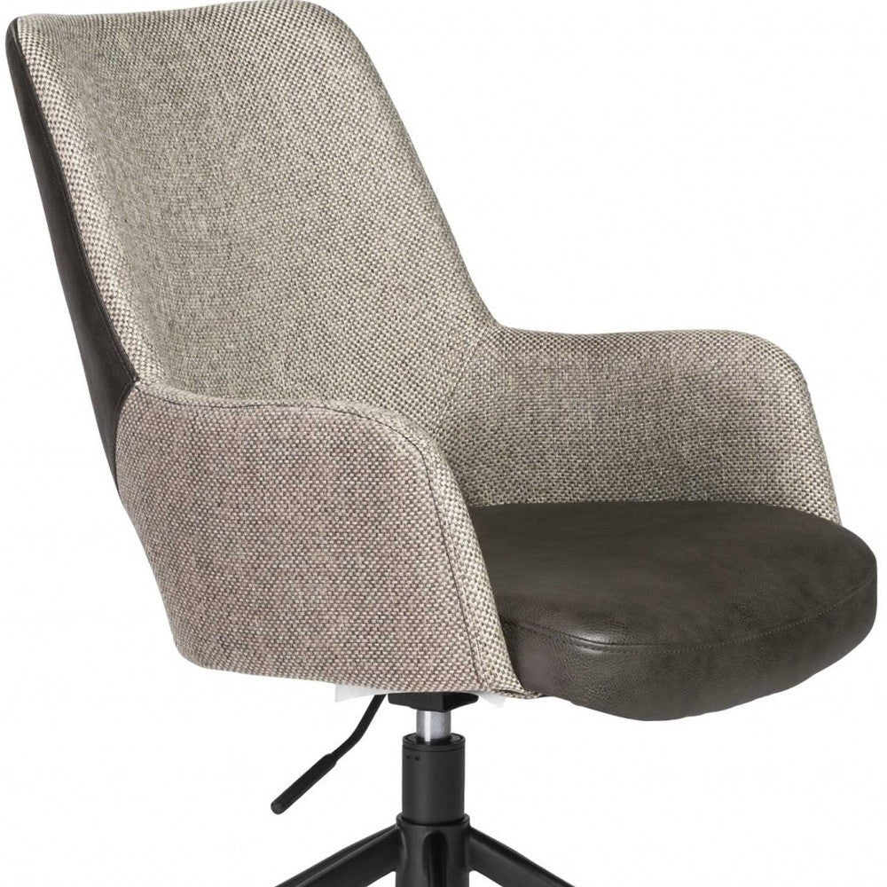 Light Gray Dark Gray and Black Adjustable Swivel Fabric Rolling Office Chair-Office Chairs-DECOROLALA