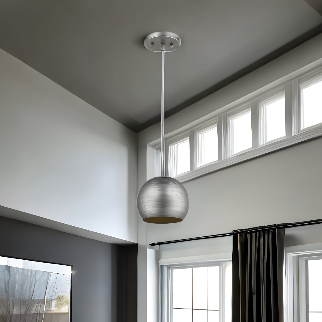 Light Gray and Gold Hanging Dome Light-Chandeliers-DECOROLALA