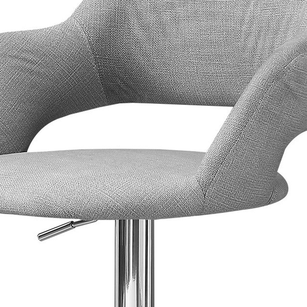 Light Gray and Silver Metal Low Back Bar Chair-Bar Chairs-DECOROLALA