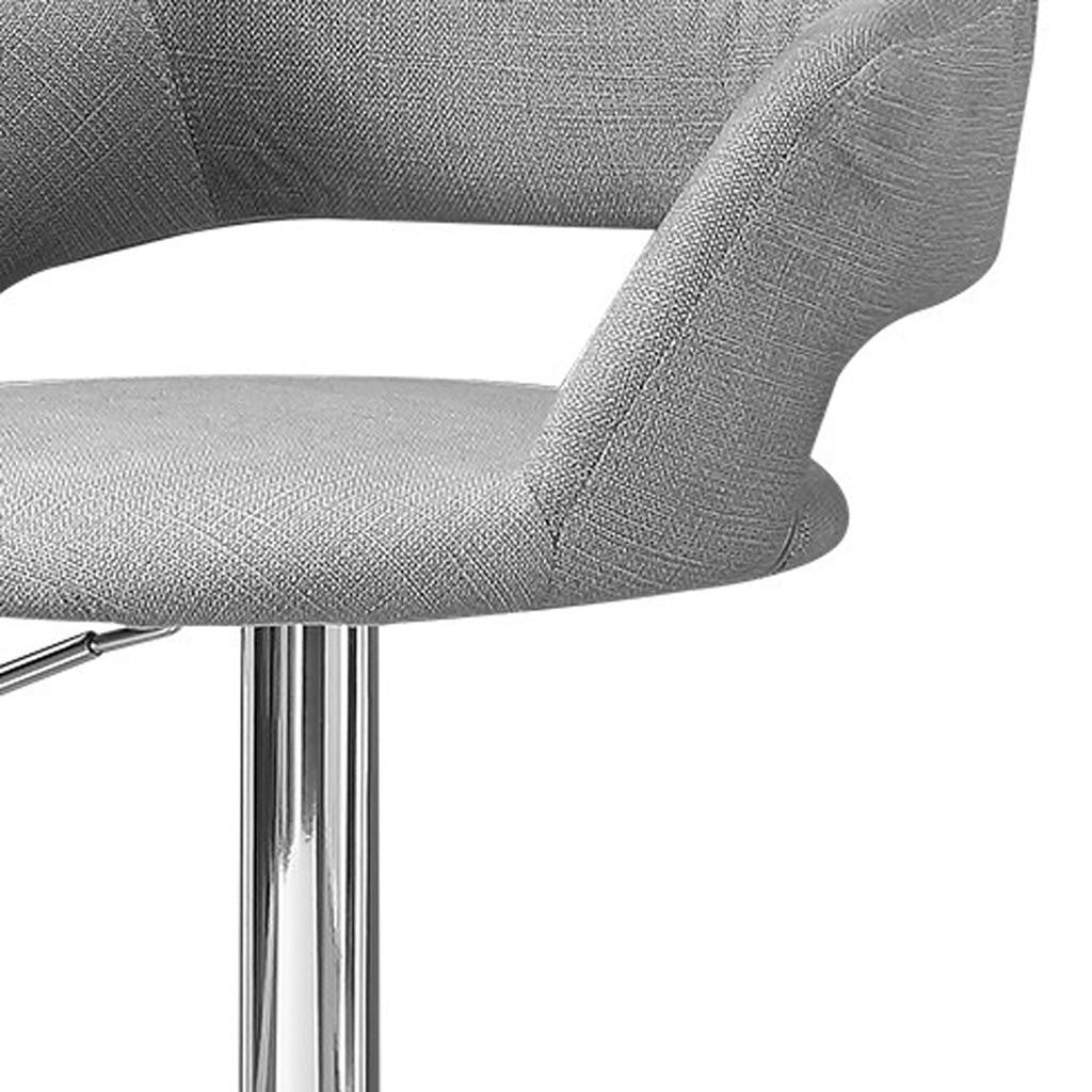 Light Gray and Silver Metal Low Back Bar Chair-Bar Chairs-DECOROLALA