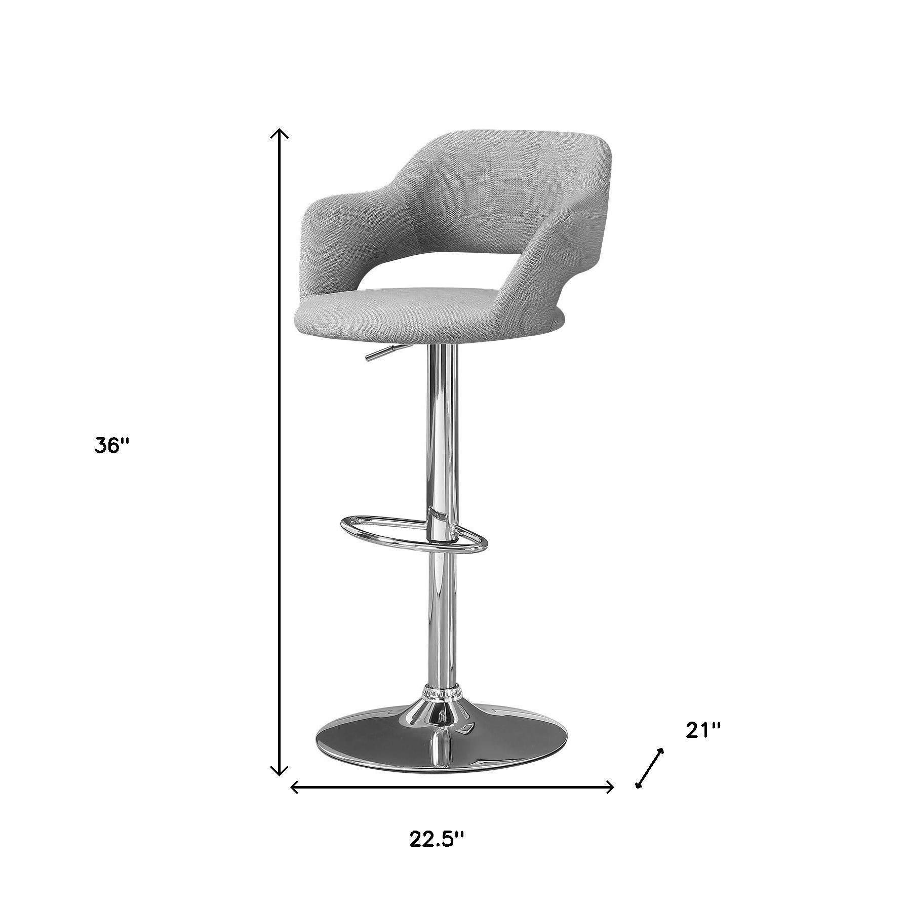 Light Gray and Silver Metal Low Back Bar Chair-Bar Chairs-DECOROLALA