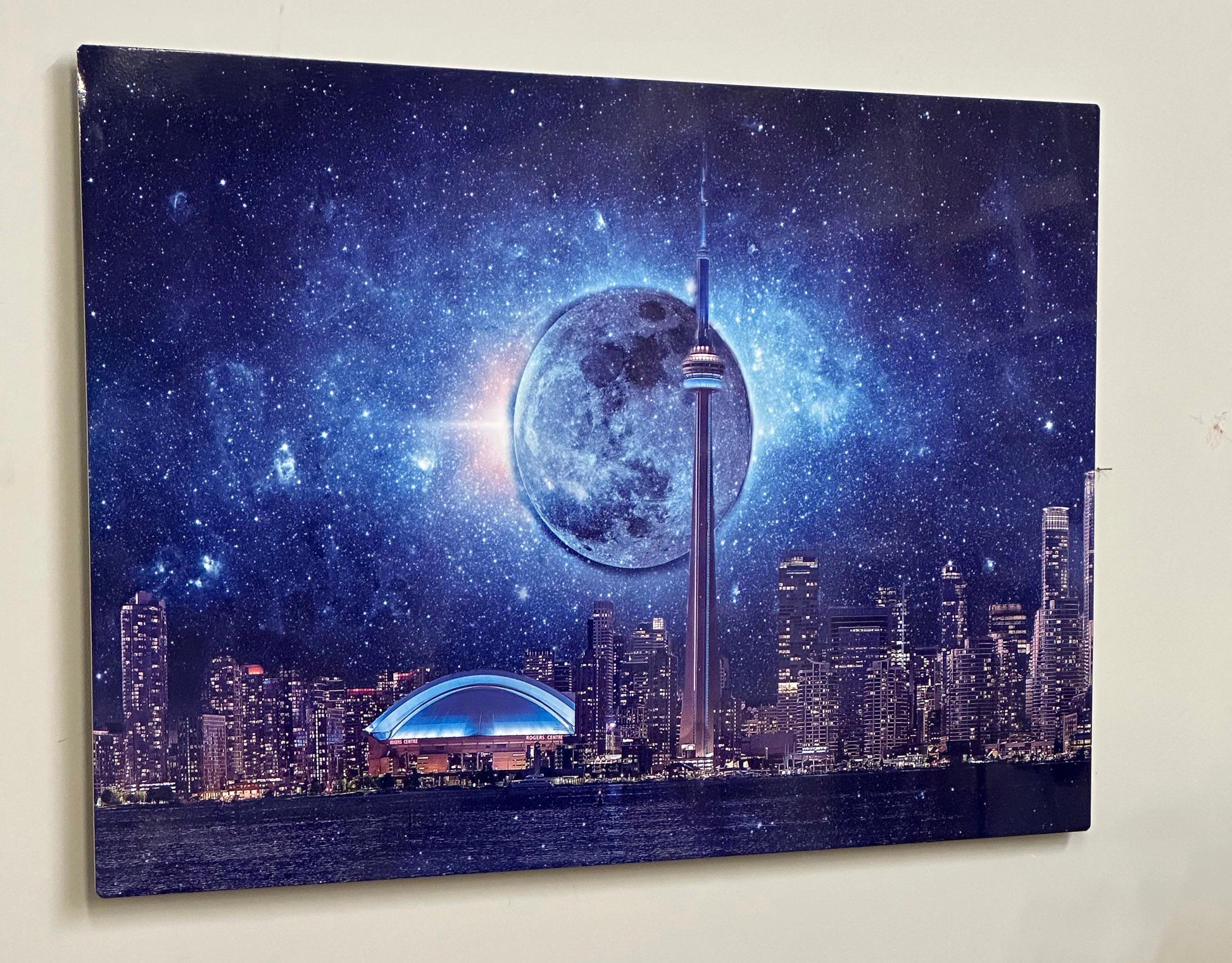 Light sky with CN Tower-Metal aluminum print- Toronto-Limited Edition-Canvas Print-DECOROLALA