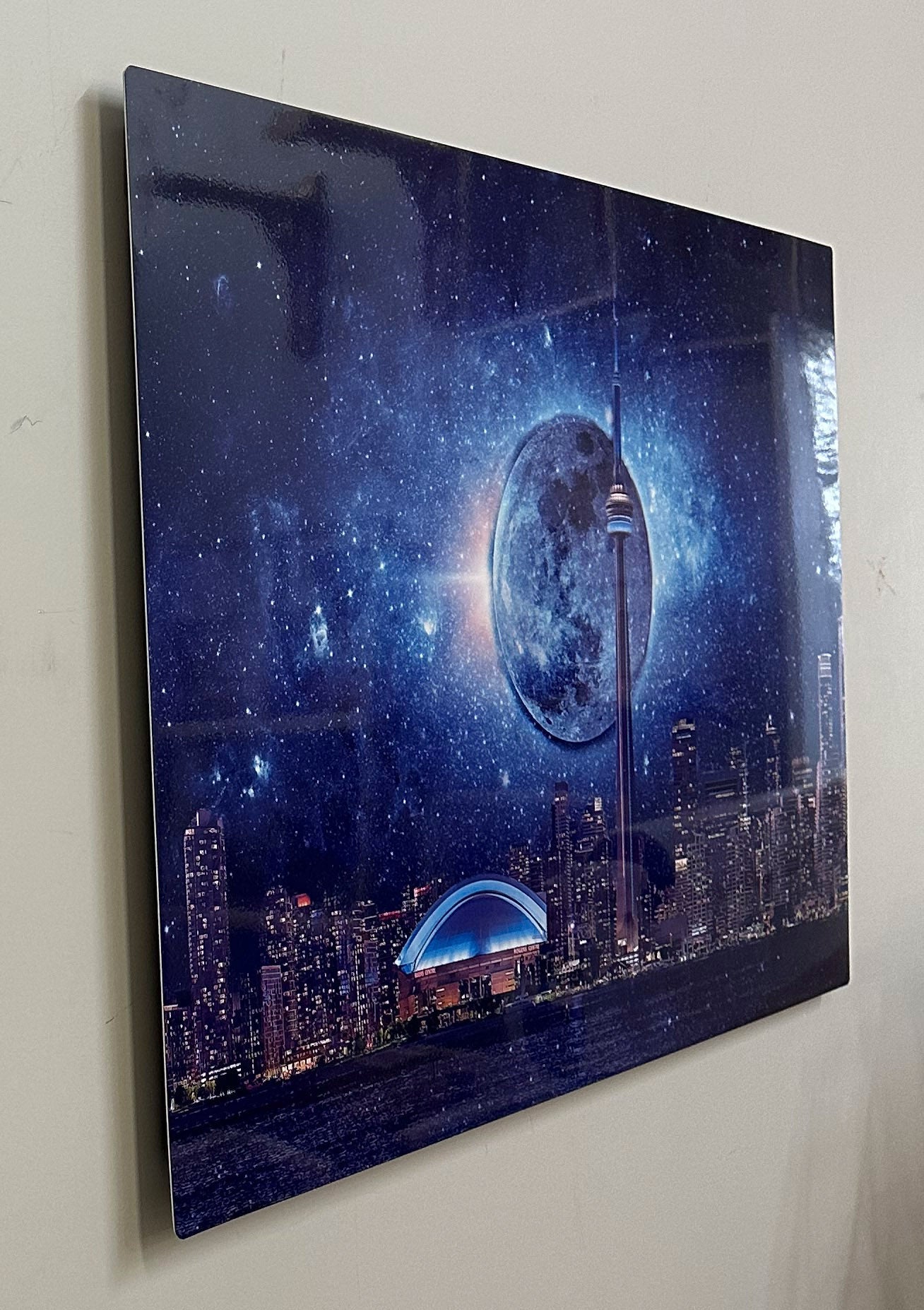 Light sky with CN Tower-Metal aluminum print- Toronto-Limited Edition-Canvas Print-DECOROLALA