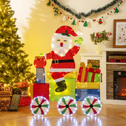 Lighted Santa on Train Christmas Decoration with LED Lights-Christmas Decorations & Accessories-DECOROLALA