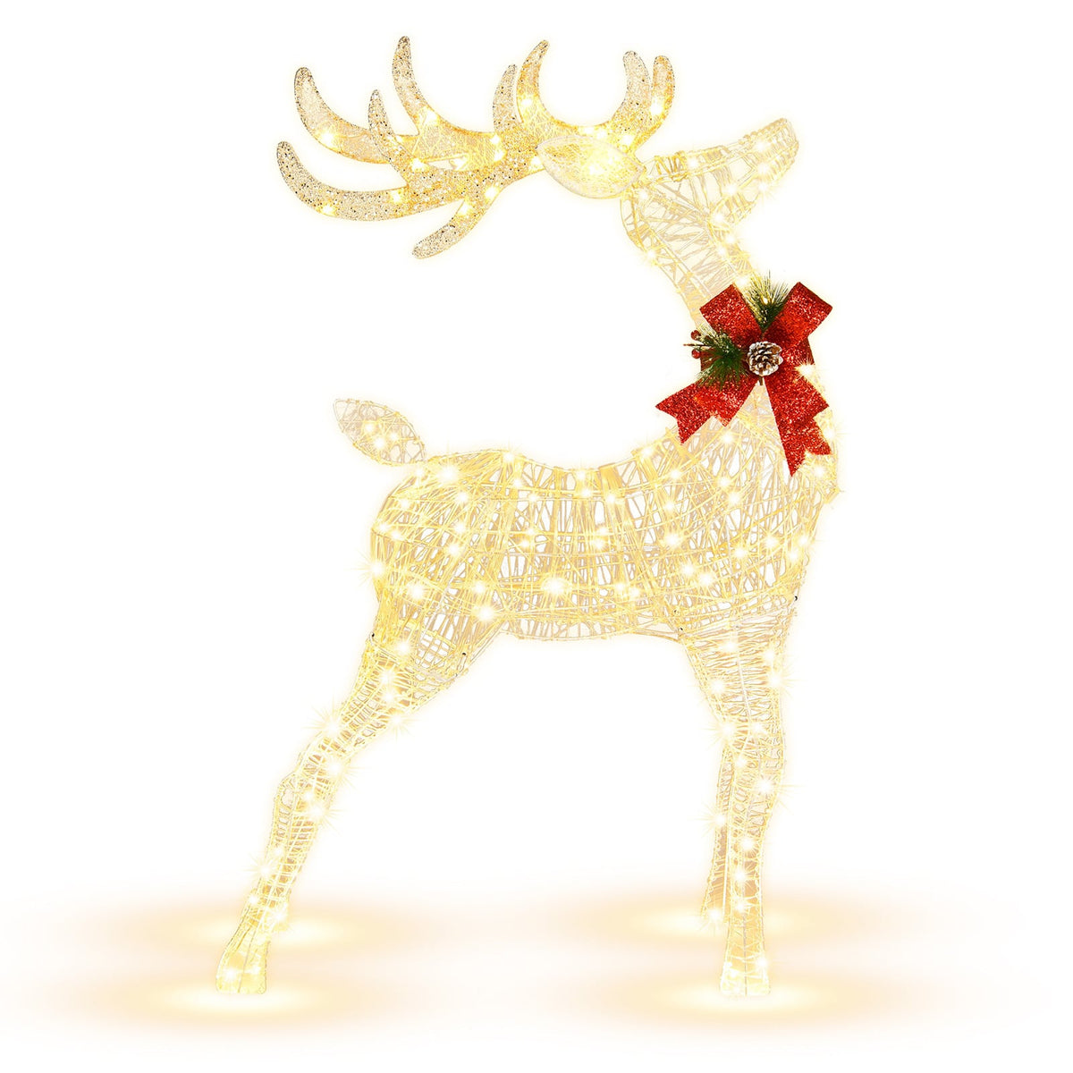 Lighted Standing Reindeer with Stakes for Christmas Decoration-Christmas Decorations & Accessories-DECOROLALA