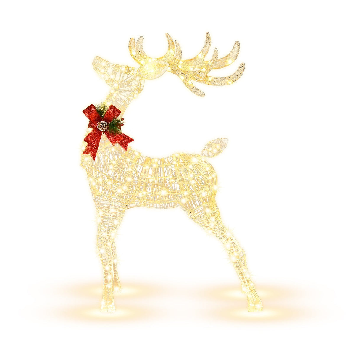 Lighted Standing Reindeer with Stakes for Christmas Decoration-Christmas Decorations & Accessories-DECOROLALA