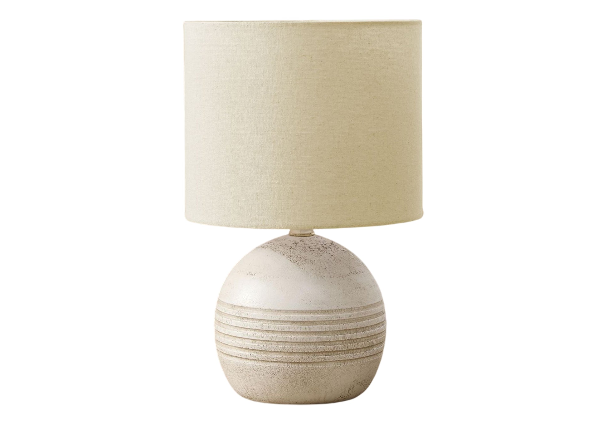 Lighting - 15"H Table Lamp Ivory Resin / Beige Shade-Table-DECOROLALA