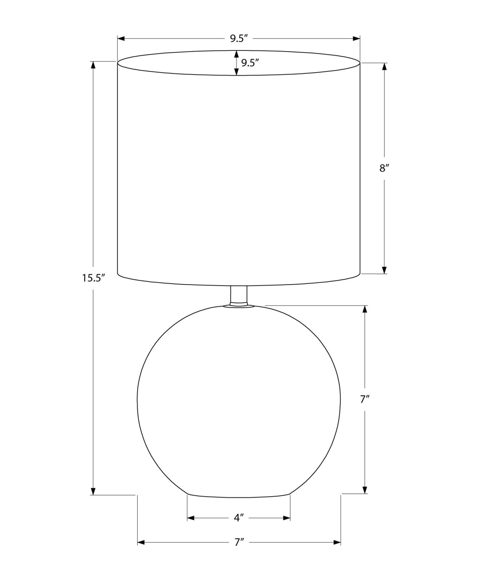 Lighting - 16"H Table Lamp Grey Concrete / Ivory Shade-Table-DECOROLALA