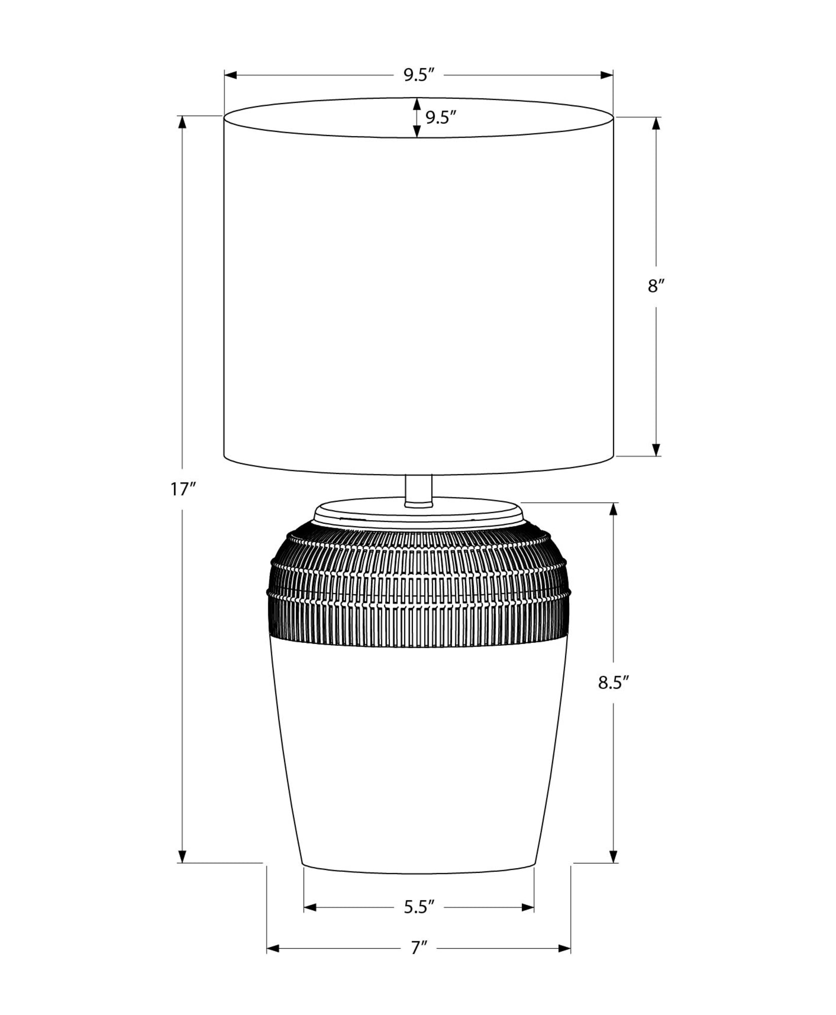 Lighting - 17"H Table Lamp Beige Ceramic / Ivory Shade-Table-DECOROLALA