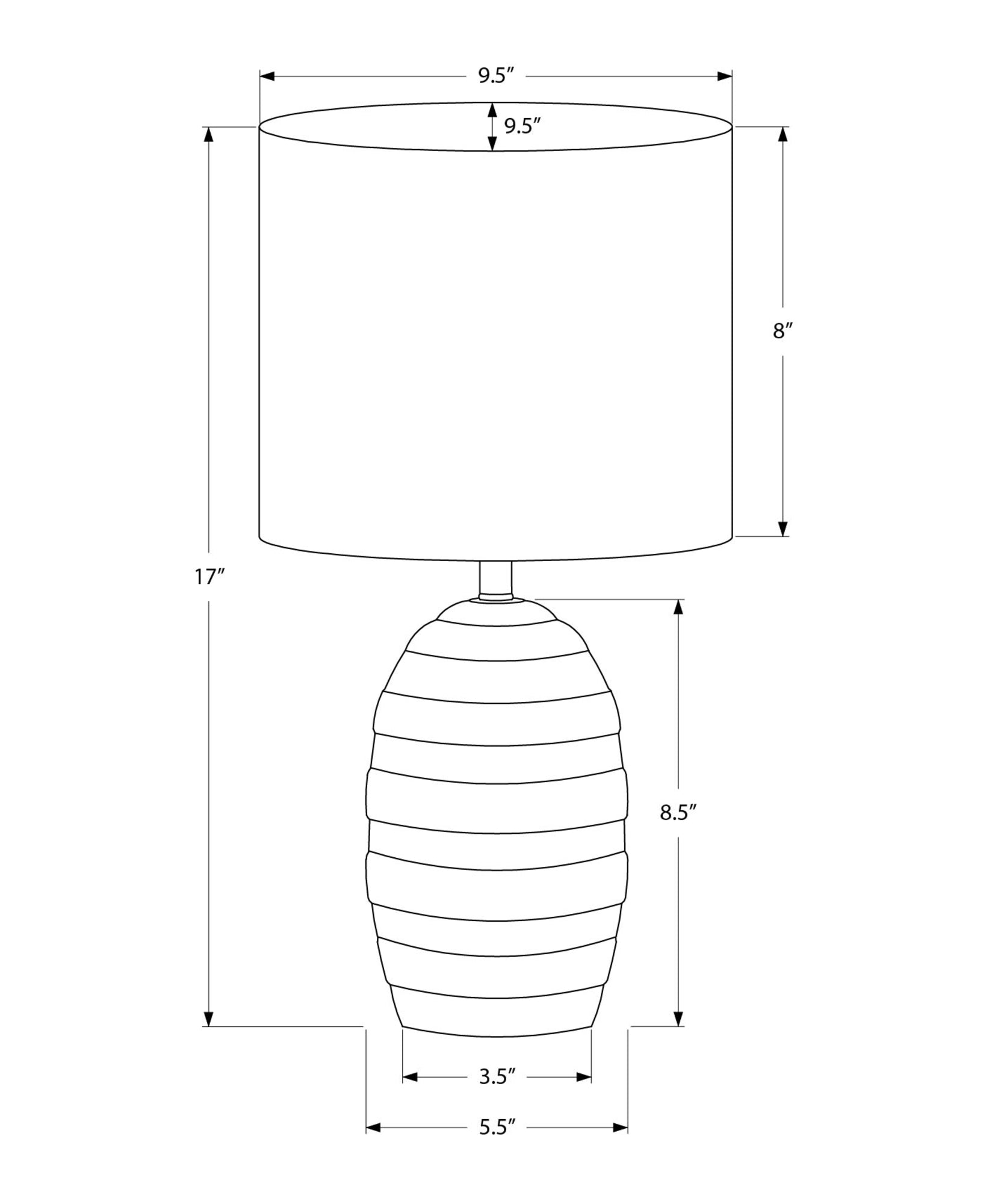 Lighting - 17"H Table Lamp Ivory Ceramic / Beige Shade-Table-DECOROLALA