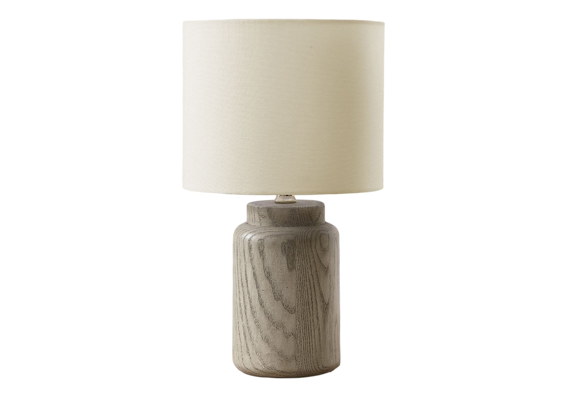 Lighting - 17"H Table Lamp Taupe Resin / Ivory Shade-Table-DECOROLALA